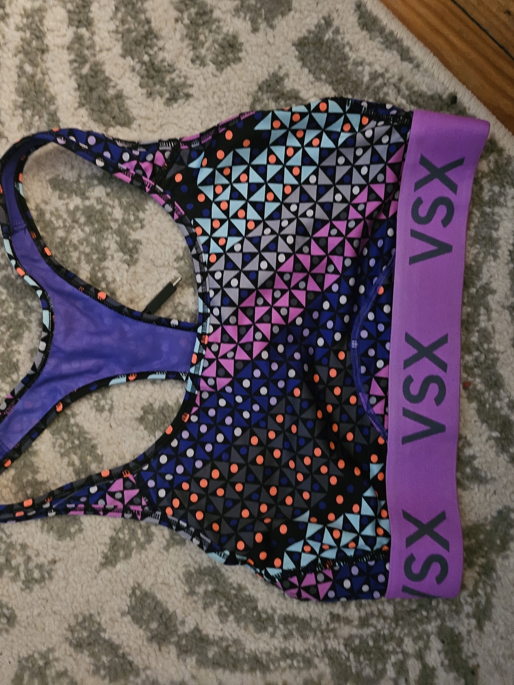 VSX Sport Purple Geometric Racerback Sports Bra